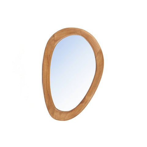 Bazar Bizar The Organic Medium spiegel met organisch teakhouten frame