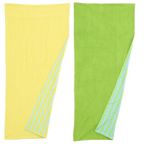 Detail van de effen achterzijde van de J-Line Sunshine Smile strandlakens met omgeslagen hoek