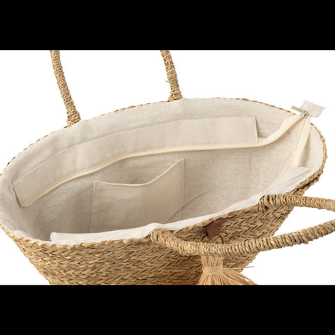 Detail van de binnenzijde van de J-Line Tassels strandtas