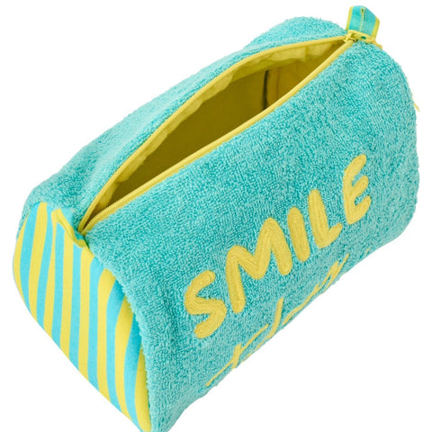 J-Line Smile Today toilettas met geopende ritssluiting en badstof afwerking