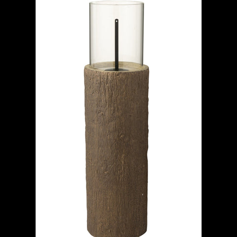 J-Line Trunk Magnesium Dark Brown medium vuurschaal volledig zicht zonder vlam